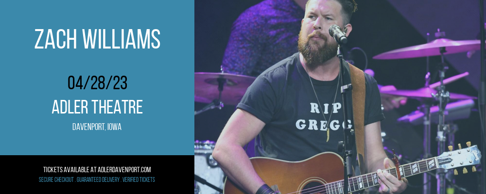 Zach Williams at Adler Theatre tickets Zach Williams at Adler Theatre